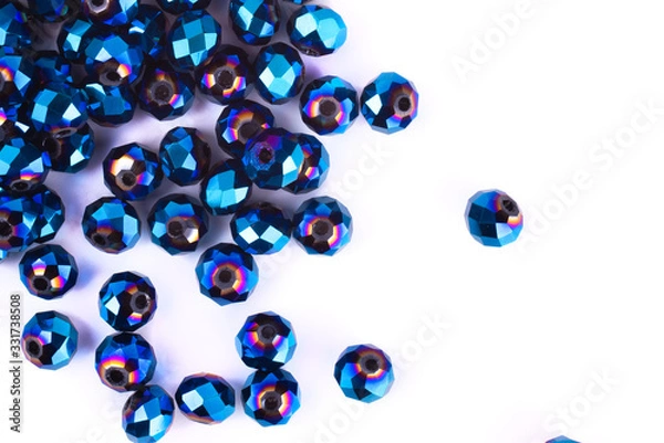 Obraz close up multi colored beads heap isolated on white