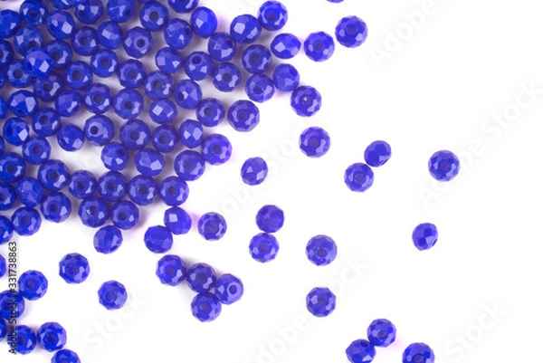 Obraz close up multi colored beads heap isolated on white