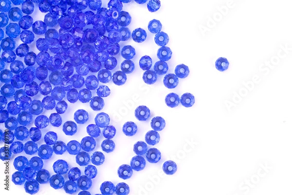 Obraz close up multi colored beads heap isolated on white