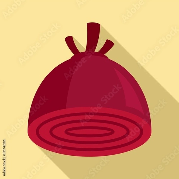 Fototapeta Cutted beet icon. Flat illustration of cutted beet vector icon for web design