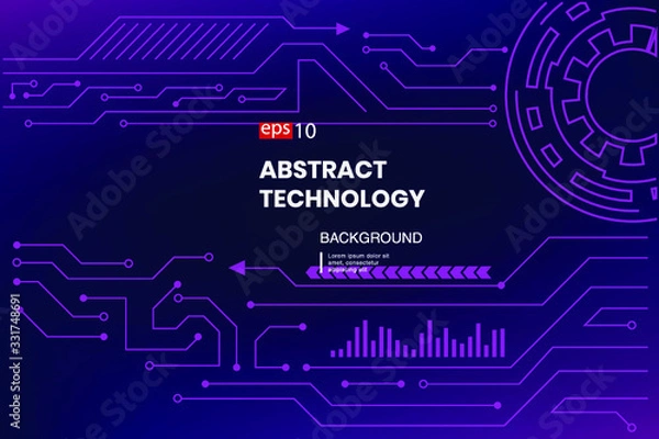 Obraz abstract technology background hud style