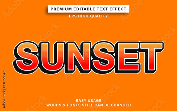 Fototapeta sunset color text effect