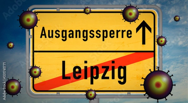 Fototapeta Leipzig Corona Covid-19 Ausgangssperre Pandemie Söder Virus