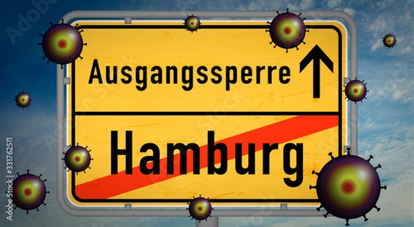 Fototapeta Hamburg Corona Covid-19 Ausgangssperre Pandemie Söder Virus