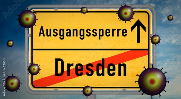 Fototapeta Dresden Corona Covid-19 Ausgangssperre Pandemie Söder Virus