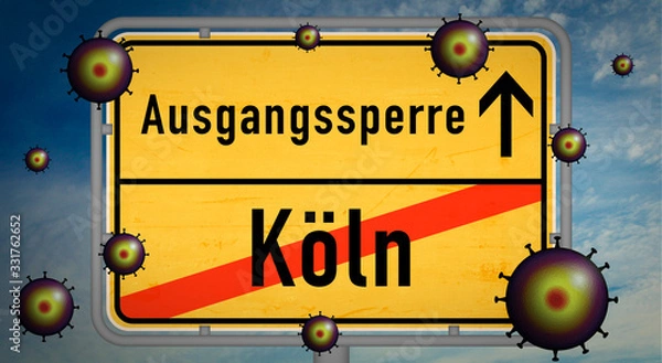 Fototapeta Köln Koeln Corona Covid-19 Ausgangssperre Pandemie Söder Virus