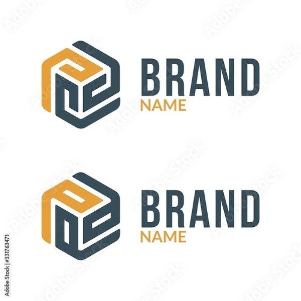 Obraz Letter P Hexagonal Box Logo.