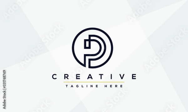 Fototapeta Modern elegant creative P Logo Design and template. PP icon initial Based Monogram and Letters in vector.