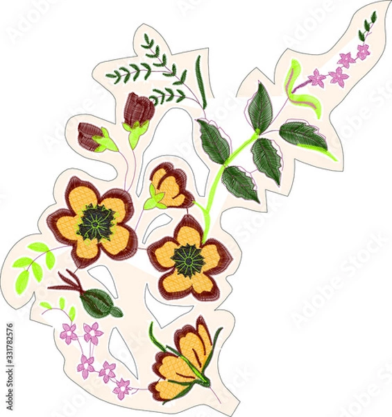 Obraz Vector Embroidery fashion Design 