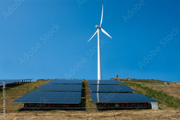 Fototapeta Windrad und Solarzellen 2