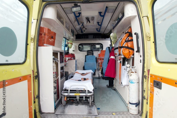Fototapeta inside of an ambulance