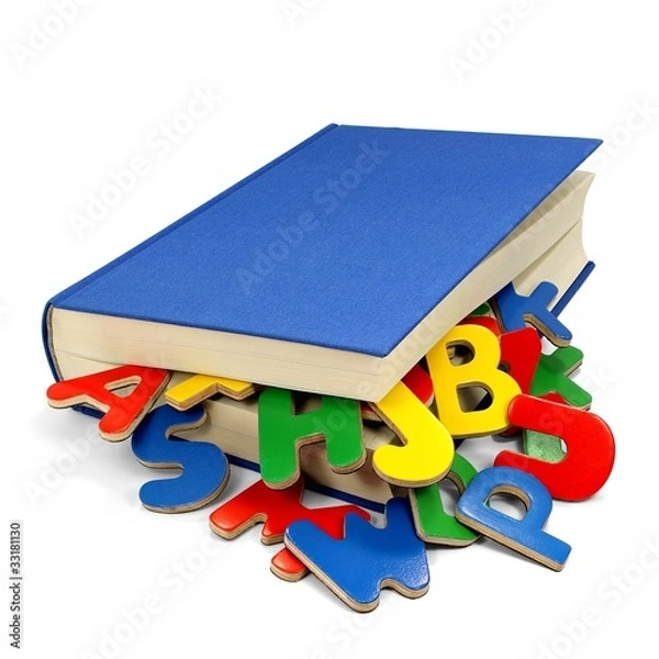 Obraz Bunte Buchstaben und Buch 1