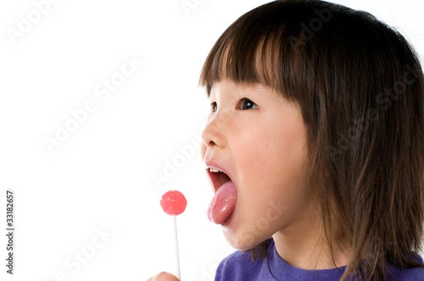 Obraz 飴を舐める女の子