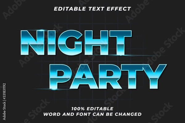 Obraz Night Party text style effect Premium Vector