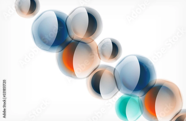 Fototapeta Abstract background - glass shiny transprent hexagon shapes overlapping eath other. Vector Illustration For Wallpaper, Banner, Background, Card, Book Illustration, landing page