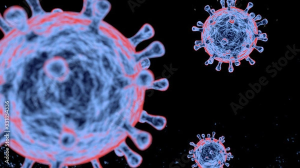 Obraz 3d abstact virus vizualization