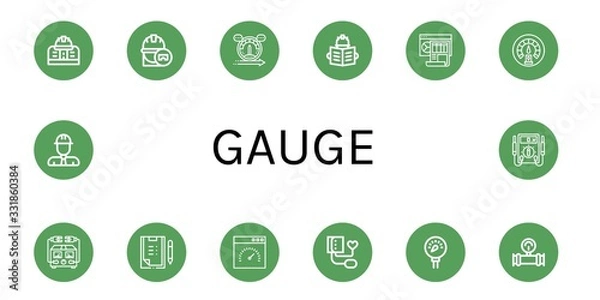 Fototapeta gauge icon set