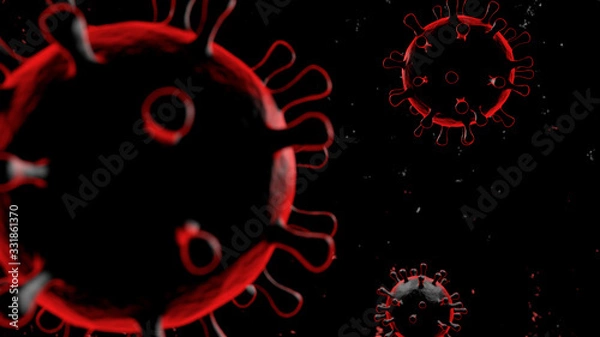 Obraz 3d abstact virus vizualization