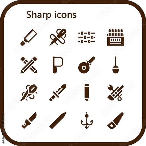Fototapeta sharp icon set