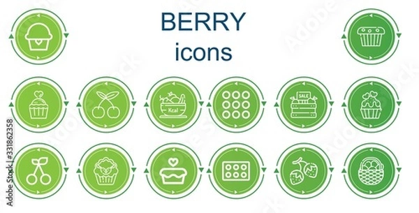 Fototapeta Editable 14 berry icons for web and mobile