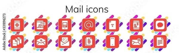 Obraz mail icon set