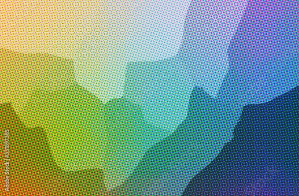 Obraz Illustration of green and blue dots horizontal background.