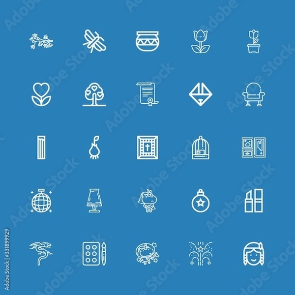 Fototapeta Editable 25 decorative icons for web and mobile