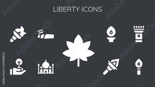 Fototapeta Modern Simple Set of liberty Vector filled Icons