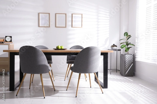 Obraz Stylish room interior with table and chairs. Idea for design