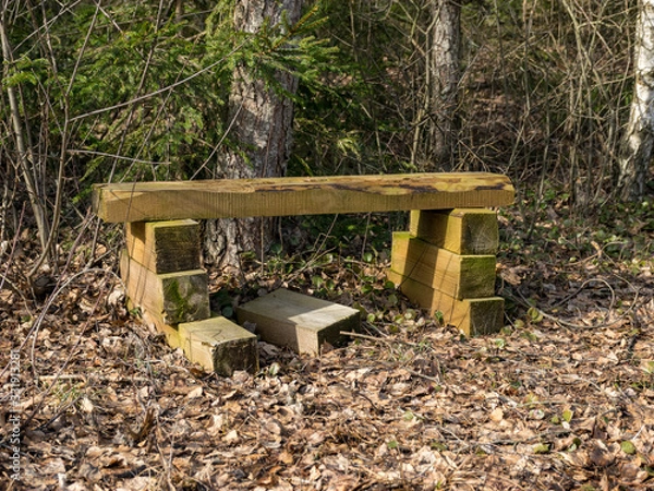 Fototapeta picture with picnic spot by the lake