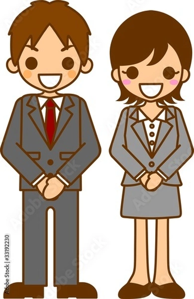 Fototapeta ビジネスマンとビジネスウーマン イラスト