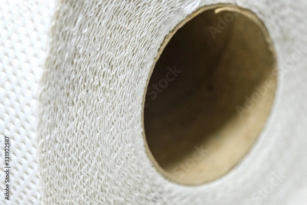 Obraz white Toilet paper layers fabricated from recycled paper close up macro shot