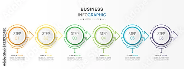 Fototapeta Business infographic element with options, steps, number vector template design