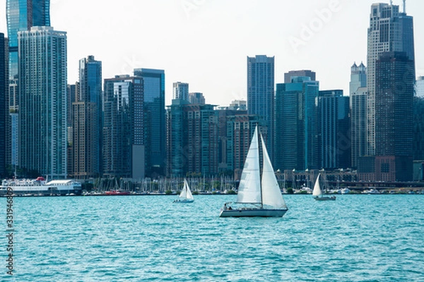 Obraz Sailing on Lake Michigan in Chicago in the Summer
