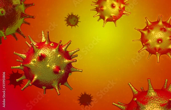 Fototapeta Chinese coronavirus COVID-19. 3d render of a virus.