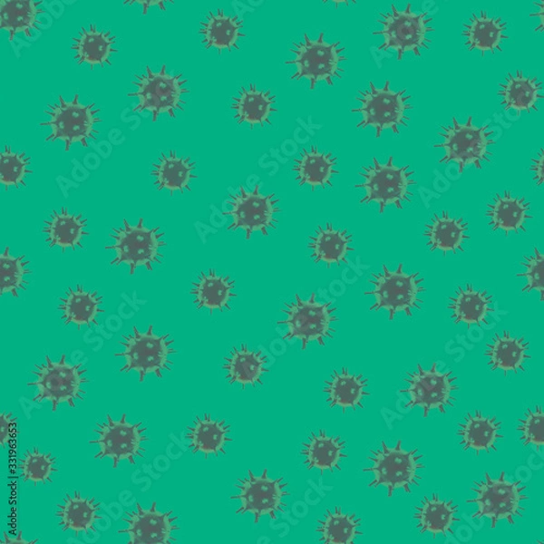 Fototapeta Seamless pattern with 3d render of covid-19 virus.