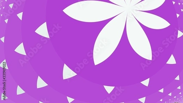 Fototapeta Colorful abstract background with flower and petals on circles with triangles