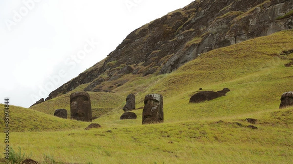 Obraz Cantera Rano Raraku en Isla de Pascua