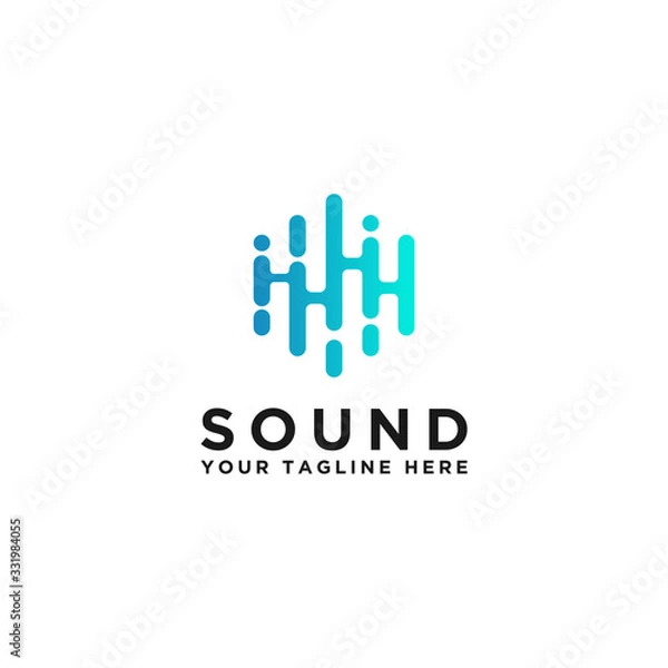 Fototapeta design logo Sound wave vector icon - Vector