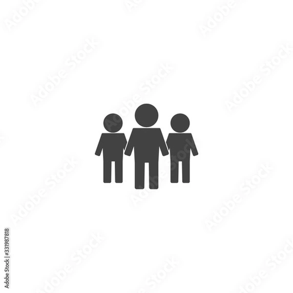 Obraz Vector people icon. Crowd on white isolated background.