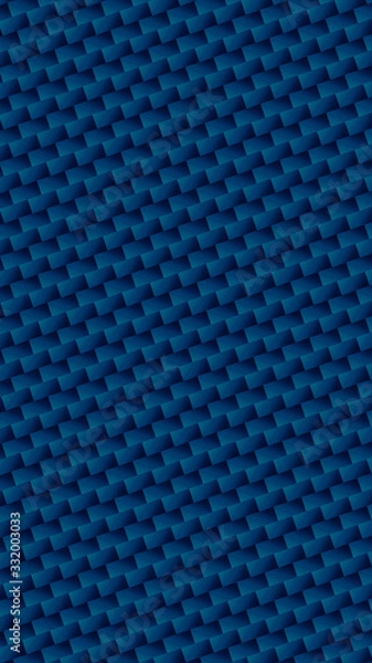 Fototapeta Metallic effect blue brick pattern for print design. Simple brick background. Navy blue geometric tile repetitive backdrop. Modern decoration for banner, poster.