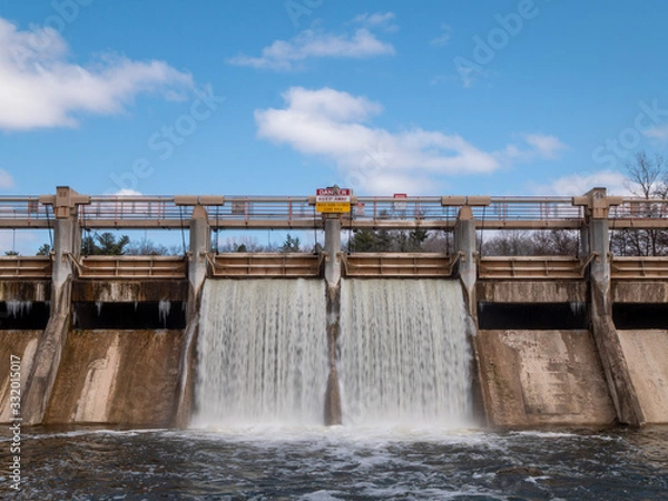 Obraz old small dam on the river