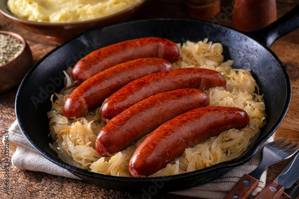 Obraz Sausage and Sauerkraut