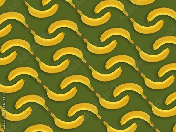 Fototapeta seamless abstract banana pattern on the green background