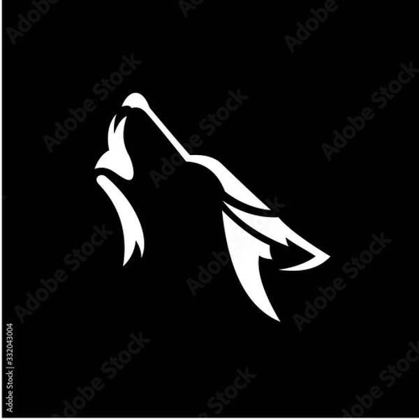 Obraz wolf head logo icon design vector illustration on black background