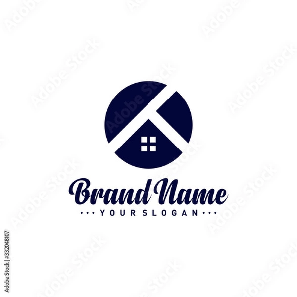 Fototapeta Letter K House logo vector template. Creative K Home logo design concepts. Icon symbol