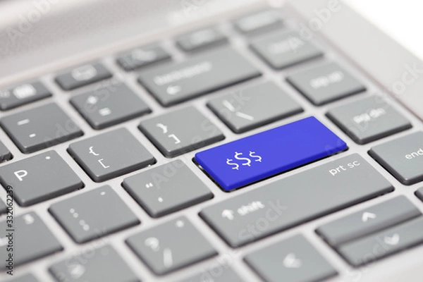 Obraz Set of buy sell hold button enter key on keyboard background visual