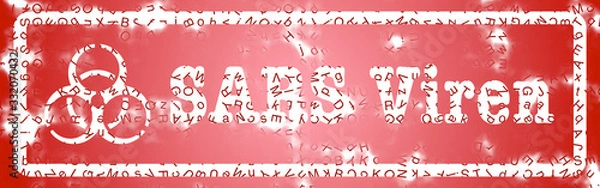 Obraz Stempel - Biogefährdung - SARS Viren