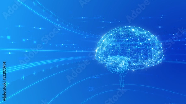 Fototapeta AI artificial intelligence digital network computer technology 3D illustration.