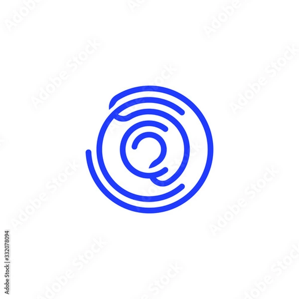 Fototapeta Abstract vector linear logo monogram combination of letters L and O, thick stroke